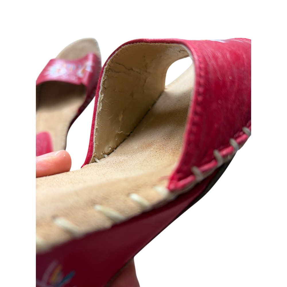 Paloma Barcelo Y2K Red Leather Fish Slide Sandals Made in Spain Women's Size - Picture 6 of 9